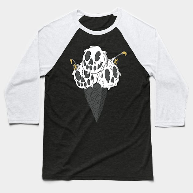 Old School Ice Scream (White) Baseball T-Shirt by GoldenHorror